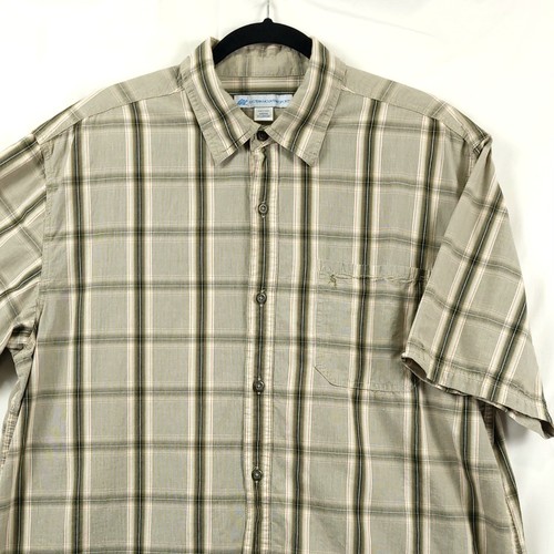 EMS Mens XL Shirt Green Plaid 100% Cotton Camp Gorpcore Button Up - Picture 1 of 13