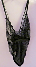Womans Auden Unlined Lingerie Bodysuit Black Size M NWT