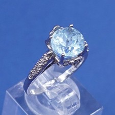 Size 7.5, vtg sterling silver handmade ring, 925 w/ oval topaz