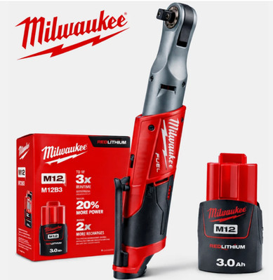 Milwaukee M12 FIR12-0 Ratschenschrauber 1/2'' FUEL 81Nm + M12 B3 3Ah Akku 12V NEU