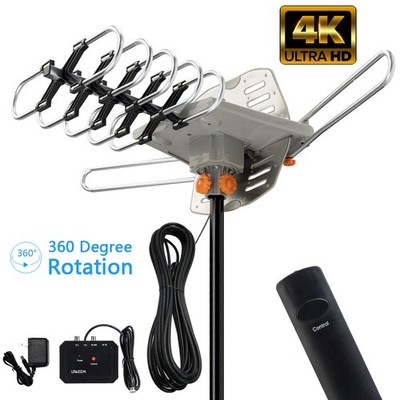 990 Miles TV Antenna Amplified Outdoor Digital HD 1080P 4K 36dB Gain + J Pole