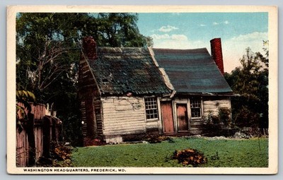 Vintage Washington Headquarters Frederick MD Historic Cabin Postcard
