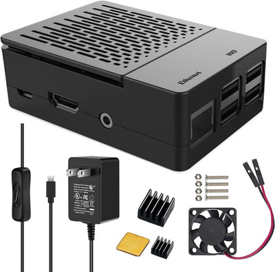 Iuniker Case for Raspberry Pi 3 Kit with 3010 Quiet Fan, 3 Pcs Heatsinks, 5V 3A