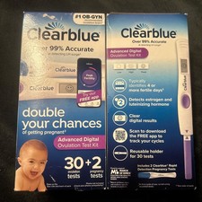 New Lot Of 2 Clearblue Advanced Digital Ovulation Test Kit 30 2 Pregnancy Tests