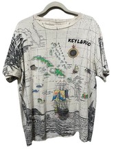 Vintage Argo Sport All Over Print Made In USA 100% Cotton T Shirt Size XL