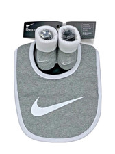 Nike Newborn Baby Bip  Booties 2pc Set Size 0-6M Gray LN0411-042 New with Tag