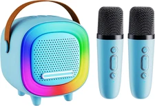 Mini Karaoke Machine Speaker for Kids Adults, Portable Bluetooth with 2 Wireless