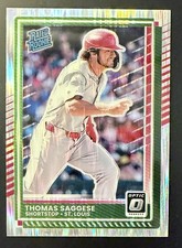 2025 Donruss Optic Thomas Saggese Rated Rookie #30 Cardinals - Shock Prizm