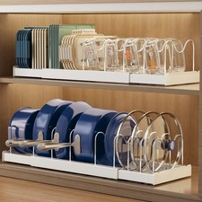 Expandable Food Storage Container Lid Organizers - 2 Pack, 22" Under Cabinet Rac