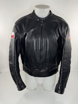 VANSON Heavy Duty LEATHER Mens 46 Motorcycle Moto Biker Texas Jacket EXCELLENT