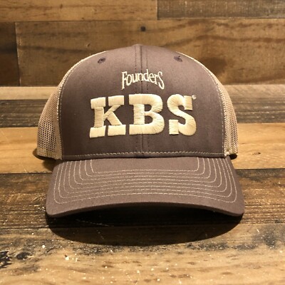 Founders Brewing Company Hat Snapback Trucker Cap Mens Brown KBS Barrel Aged
