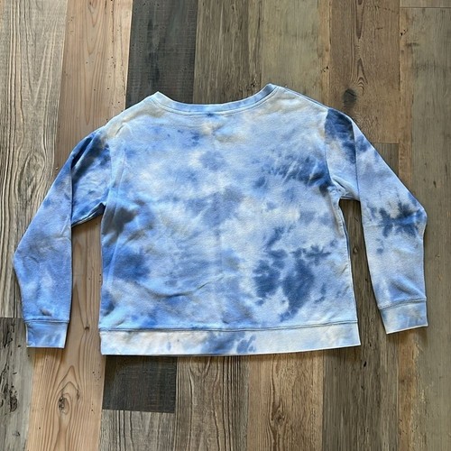 SPLENDID Ladies Thermal Tie Dye Long Sleeve BLUE Waffle Top Size: Small (S) - Picture 11 of 16