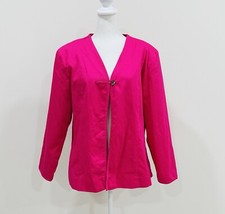 NWT TERRY LEWIS Classic Luxuries Women's Pink Red 100% Cotton Jacket Size L