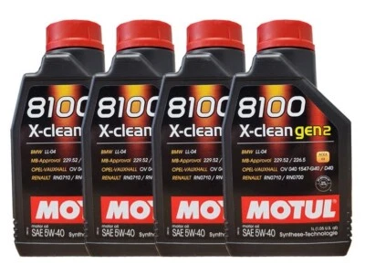 Huile Moteur Motul 8100 X-clean gen2 5W-40 4 L BMW LL04 dexos2 MB 229.52 - Photo 1/3