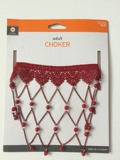New Red Adult Choker halloween goth Costume Accessory