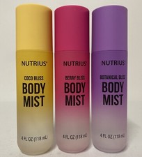 3 Pack Nutrius Body Mist 4 fl oz Spray BERRY/COCO/BOTANICAL BLISS Free Shipping