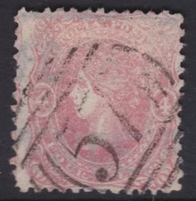 c. 1860 VIC 4d Red QV Beaded Ovals Victoria Australia Used           REF: QVB073