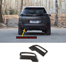 ABS Carbon Exhaust Pipe Cover Muffle Casing For 2017-2019 Peugeot 3008 5008 4008