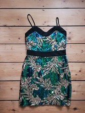 Sequin Dress Mermaid Flapper Bodycon Party Pride Festival Rave Evening Size 12