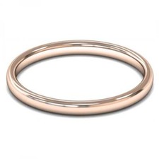 9ct Rose Gold 2mm Classic Double Comfort Court Wedding Ring