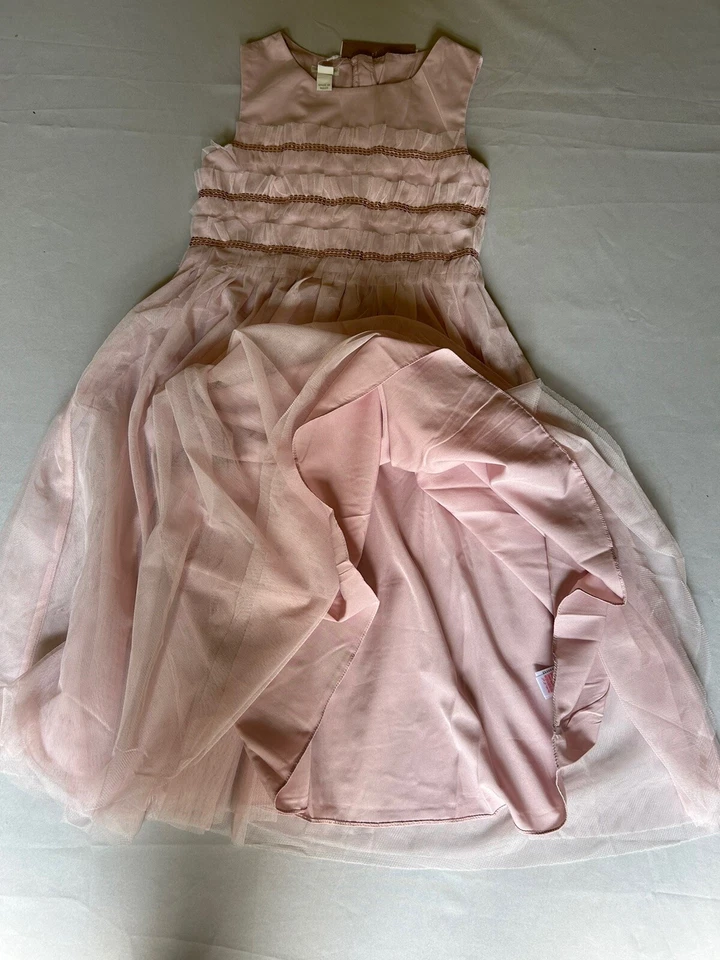 Monsoon GIRL Occasion dress pink CHIFFON SEQUINS age 11 yrs WEDDING PARTY PROM - Image 3 of 4
