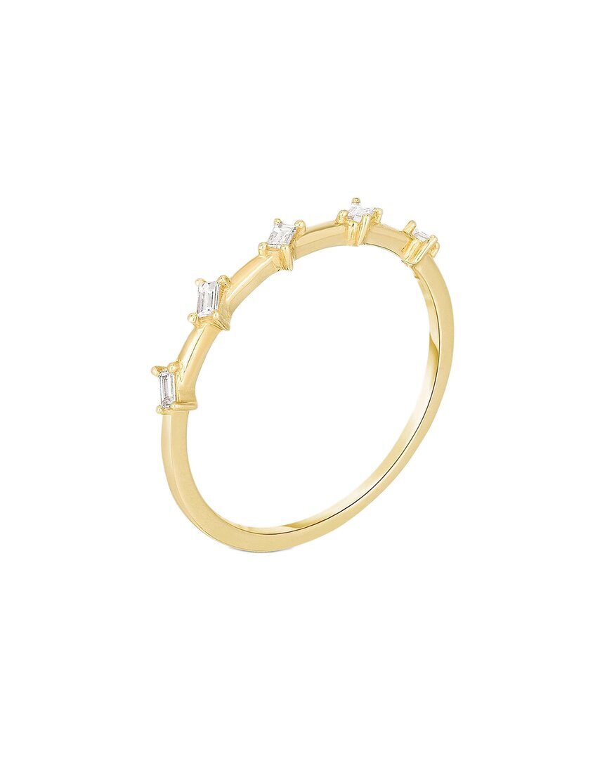 Кольцо Concierge с 14-каратным бриллиантом 0,11 Карата с двумя бриллиантами Женское