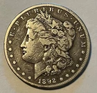 1892- CC Morgan silver dollar,  Strong Fine, better date