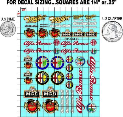 CLEAR VINYL #6 Sticker Sheet-R/C MODEL Decal 1/24-1/16 Scale DIECUT- - Picture 2 of 12