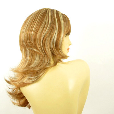 Perruque Femme Mi-Longue Blond Foncé Méché - CARLY F27613, Synthétique, Neuve