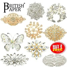 NEW LARGE DIAMANTE CRYSTAL PINS BACK BROOCH VINTAGE ROSE GOLD SPIDER LOT BOUQUET