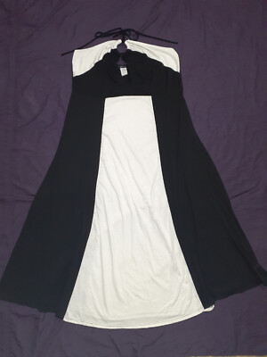 Black and White sheer color block Maxi dress Size 1X | eBay