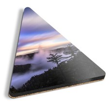 Triangle MDF Coaster Mountain Forest Mist Pine Trees #51519