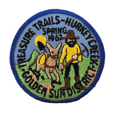 Vintage 1967 Golden Sun District Boy Scout Patch Treasure Trail Hurkey Creek BSA
