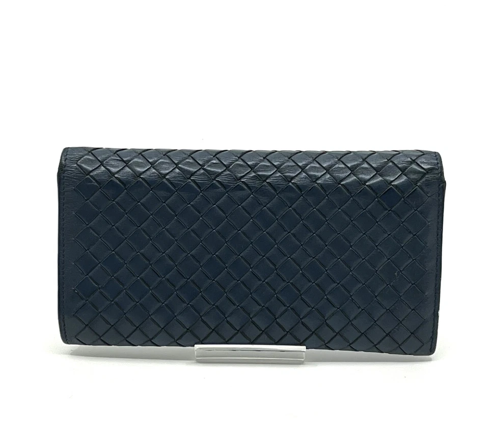 Bottega Veneta Intrecciato Cartera Larga Cuero Marino Auténtica De Japón Foto 4 de 4