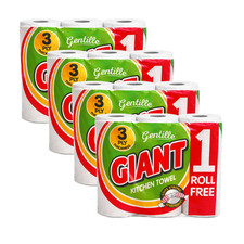 Gentille Kitchen Roll Giant 3-PLY Thickness Towel Durable Paper, 6 - 36 Rolls