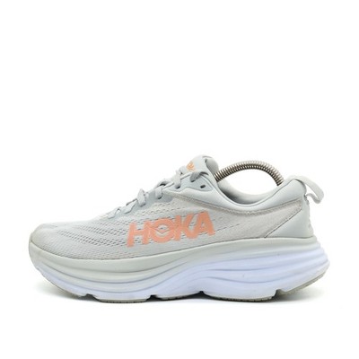 Hoka One Damen Bondi 8 Schuh Grau/Rosa Mesh Atmungsaktiv Laufschuhe EU 40