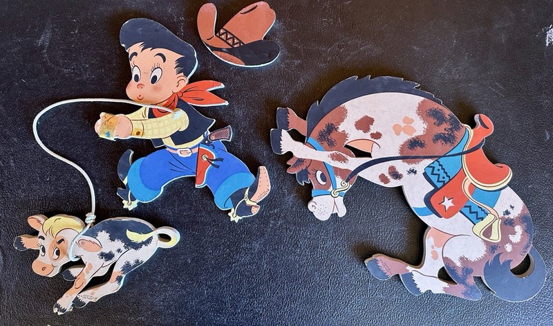 Vintage 1950s Dolly Toy Company Cowboy & Indian Pin-Ups #245 “Bronco Bill”