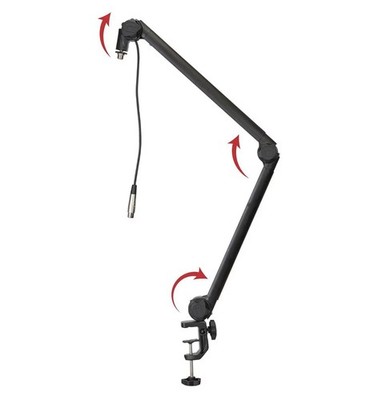 Gator Frameworks Deluxe Desk-Mounted Broadcast Microphone Boom Stand GFWBCBM3000