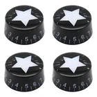 4Pcs Inlaid Star Guitar Knobs Push-in Volume Amplifier Audio Control Knobs Black
