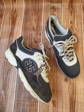 Chanel CC Logo Trainers Multi color Suede Leather Low Top Sneaks EU 39.5 US 8.5