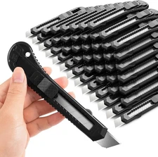 DIYSELF 30 Pack Box Cutter Retractable, Cutters With 18mm 30 Pack, Black