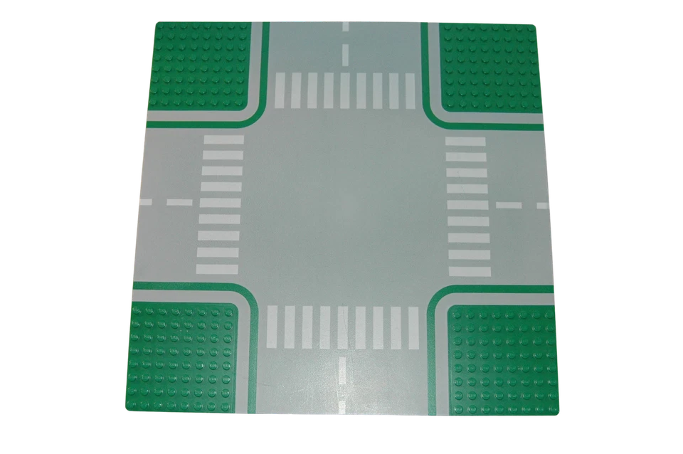 Lego® Straßenplatte 32x32 Platte Straße X Kreuzung GRÜN Gehweg STREET ZUG - Bild 1 von 1