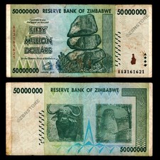 Z$ 50 Million 2008 Zimbabwean Paper Money for sale | eBay