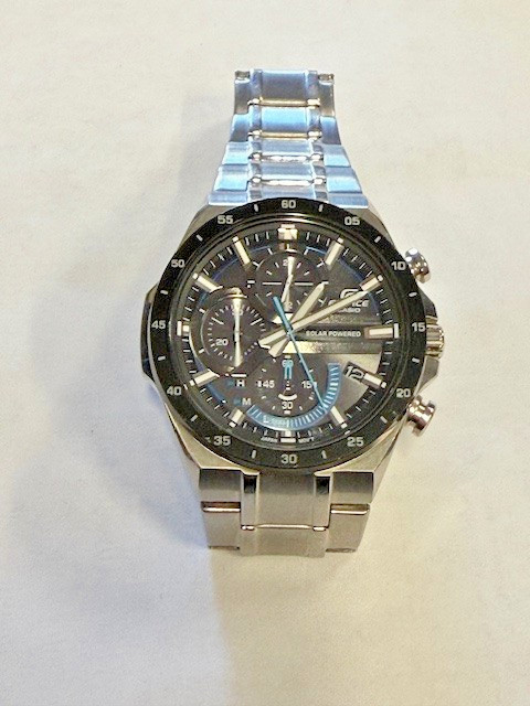 EDIFICE Watch Solar EQS-920DB-1B Casio Silver Blue Men's Black - VintageWatches.PK EDIFICE Watch Solar EQS-920DB-1B Casio Silver Blue Men's Black - vintagewatches.pk