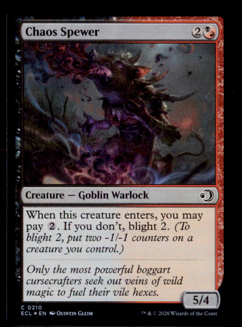 Chaos Spewer 210 Common Lorwyn Eclipsed Magic: The Gathering Foil Near Mint