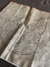 Vintage Joan Moshimer Burlap Rug Hooking Pattern CS-202 Strawberries Primitive