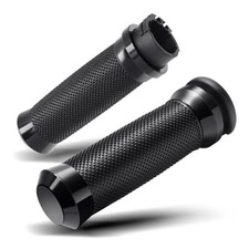 1inch Hand Grips, Cable Throttle Control Handlebar Grips Fit for Harley Black