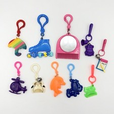 Vintage 80s Plastic Bell Charm & Chunky Clip On Charm Lot - Rare Charms