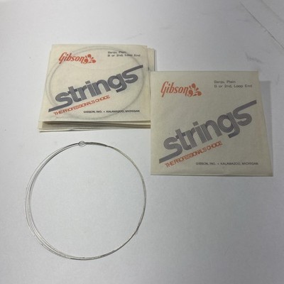 GIBSON Banjo Strings Plain B Or 2nd Loop End Lot Of 8 Strings