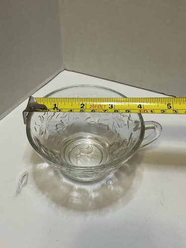 Princess House Fantasia Crystal Cup & Saucer Clear Poinsettia Embossed Teacup - Picture 5 of 5